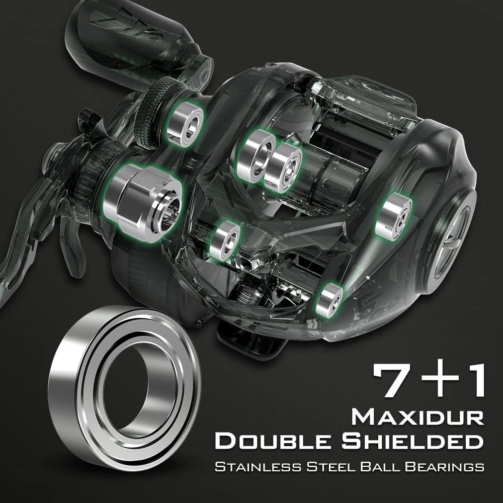 KastKing Spartacus II Baitcasting Fishing Reel, 6oz Ultralight Baitcaster Reel, Super Smooth with 17.6 LB Carbon Fiber Drag, 7.2:1 Gear Ratio, 39mm Palm Perfect Lower Profile Design - Image 7