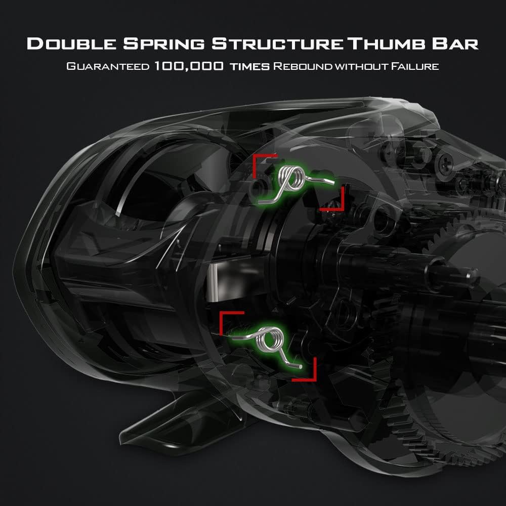 KastKing Spartacus II Baitcasting Fishing Reel, 6oz Ultralight Baitcaster Reel, Super Smooth with 17.6 LB Carbon Fiber Drag, 7.2:1 Gear Ratio, 39mm Palm Perfect Lower Profile Design - Image 9