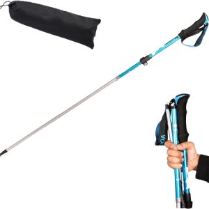 Ultra Light Trekking Hiking Poles Aluminum Alloy Collapsible Outdoor Walking Sticks, Alpenstock for Hiking, Camping, Mountaining, Backpacking